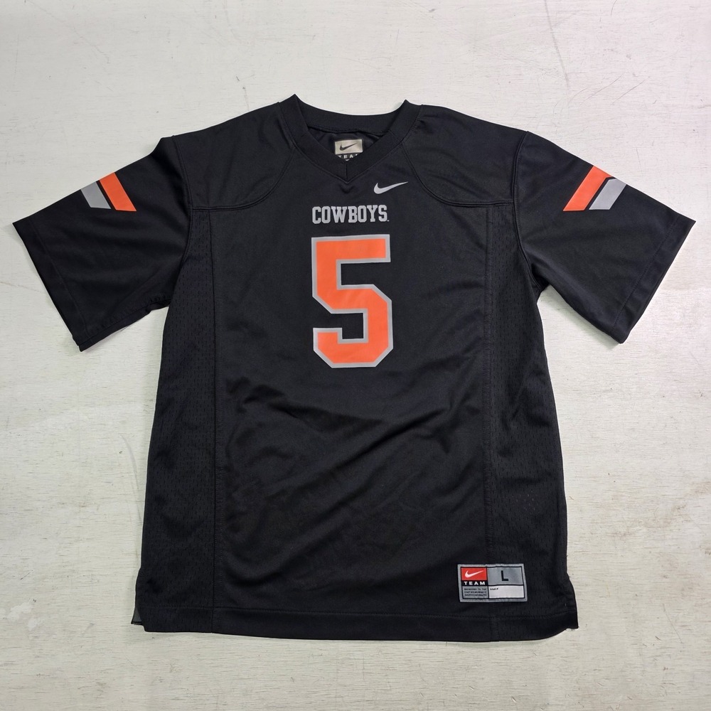 Nike Team Oklahoma State‎ Cowboys #5 Football Jersey Black Youth Boys L NCAA OSU